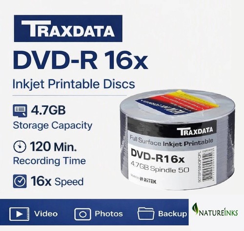 Traxdata printable dvd 16x - traxdata, dvd-r