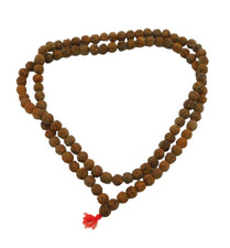 Indian Carved Wooden Long Mala Bead Prayer Necklace Hindu Antique c1920