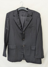 Gucci Jacket Mens 42 Black Casual 100% Wool Suit Single Breasted Blazer Vtg