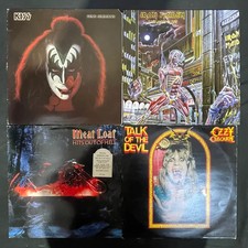 Heavy 6 x Vinyl Record LP Job Lot Kiss Iron Maiden Ozzy Osbourne Meat Loaf