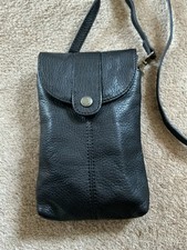 Fat Face Black Leather mobile  phone Bag, Brand New