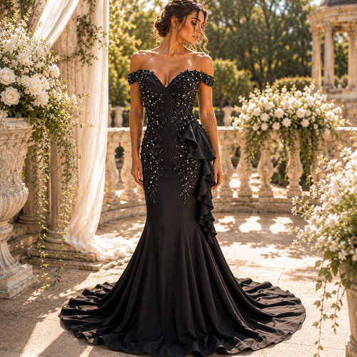 Terani couture black beaded - couture,