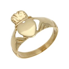 Pre-Owned 9ct Yellow Gold Claddagh Ring Size: Z+3 9ct gold For Him