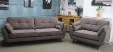 DFS ZINC 3 SEATER SOFA & SNUGGLE CHAIR IN CAYMAN COCOA FABRIC. #1