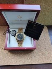 Claude Valentini Millennium Sports M231044JR Wristwatch GOLD + Box & Tags Mint