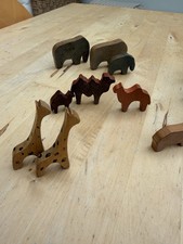 Vintage wooden zoo animals - vintage,