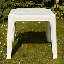 Garden Patio Coffee Table Outdoor Deck Chair Bistro Plastic Side Table White