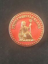 Vintage 1990s Penny Whistle Lane Enamel Advertising Badge Pin Britannia Trident