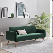 **Seconds** Teddy Sofa 3 Seater in Velvet Green
