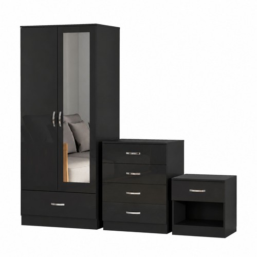 Piece gloss black bedroom - black,