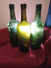 Old Glass Bottles two Green