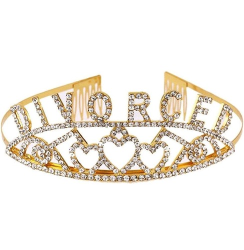 Divorce party tiara gold - divorce,