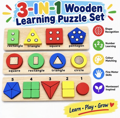 Wooden shape sorting - shape, puzzle
