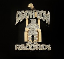 9ct Gold Diamonds Deathrow Records Chain Pendant With Diamonds, Rare / Tupac