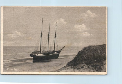 Vtg postcard stranding denmark - postcard,