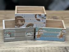 Mini Wooden Christmas Snowman Themed Box / Crate Home Decor For Trinkets