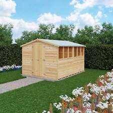 Overlap Double Door 10x8 Storage Shed - Outdoor Wooden Garden Shed