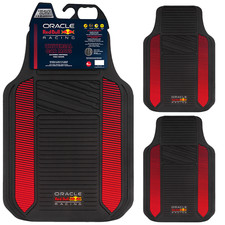 FOR Mini Clubman Red Bull Racing Rubber Car Mat Front Pair Universal Black Red