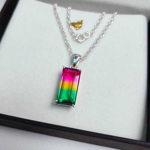 Watermelon tourmaline pendant - watermelon,