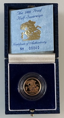 1988 gold proof half sovereign - 1988,