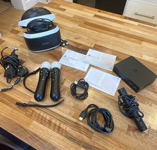 PlayStation Virtual Reality Headset Version 1with Vr Controllers And All Wires 