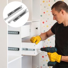  2 Pcs Anti-tilt Drawer Slides Bottom Mount Cabinet and Furniture Sliding Rail
