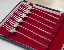 6 Antique WHITING Sterling Silver Cocktail / Oyster / Pickle Forks (5 ½”)– C1910