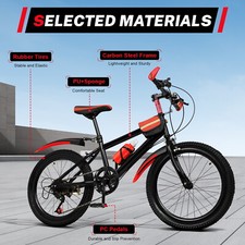 20 Inch Unisex Mountain Bike MTB Bike Kids Girls Boys Bike 7 Gang Speed 85 Kg