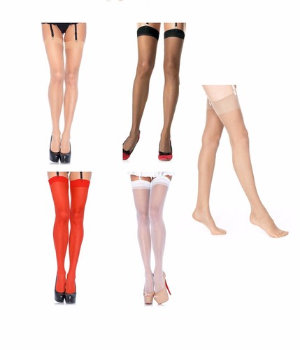 Plain sheer classic stockings - sheer,