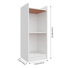 Corner Storage Open Shelf Bookcase Wooden Display Unit Organiser White Furniture