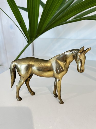 Vintage brass horse figurine - vintage,