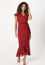 Wallis Lace Ruffle Wrap Velvet