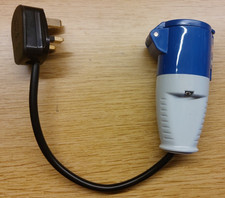 MAINS HOOK UP to 13A PLUG ADAPTER LEAD 230V 16A CARAVAN PLUG IN @ HOME GENERATOR