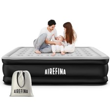 King Inflatable Air Mattress, Air Bed with Built-in Electric Pump, 203x152x46cm