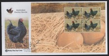 SCARCE 2013 Australia POULTRY Breeds AUSTRALORP Mini Sheet WCS FDC