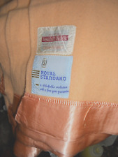 MERINO VINTAGE WOOL BLANKET SINGLE PEACH BED RIBBON BOUND ROYAL STANDARD 82" WID