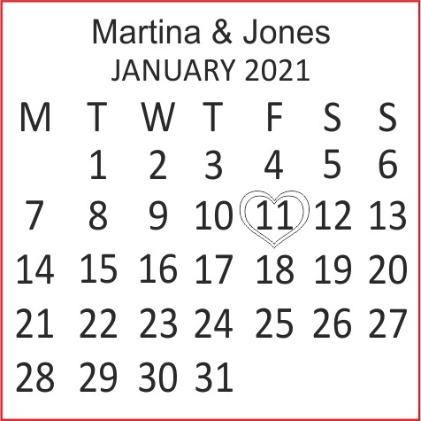 Personalised calendar date - date, key