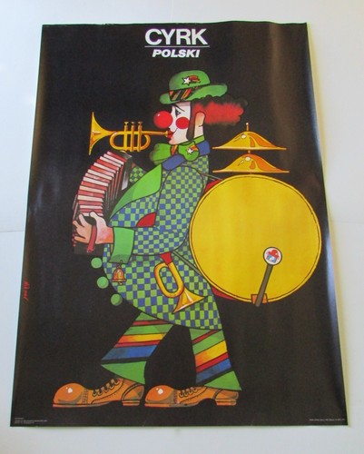 Vtg cyrk polish circus - polish, poster