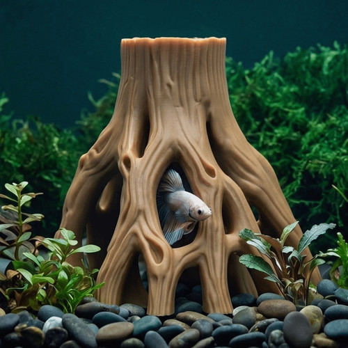 1pc tree stump fish tank - 1pc,