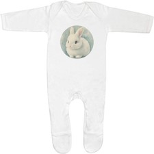 'Cute White Bunny' Baby Romper