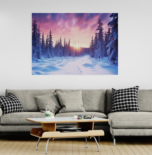 Winter sunset landscape - winter,