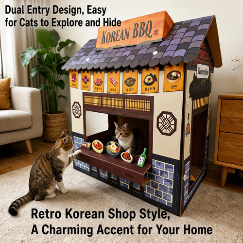Corrugated cardboard cat house - corrugated,