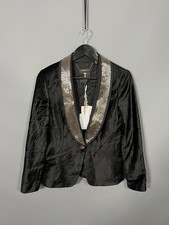 TED BAKER VELVET Jacket- Size 2 - UK10 - Black - NEW WITH TAGS - Women’s
