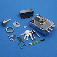 FRONT DOOR LOCK DEADBOLT NIGHTLATCH DEAD BOLT NIGHT LATCH 6 KEYS RIM CYLINDER