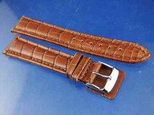 Genuine Zeno Basel Watch Strap Tan Padded Leather Reptile Graining 20mm
