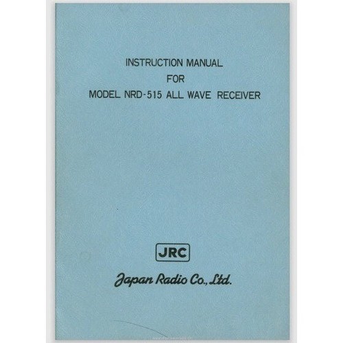 Jrc nrd 515 instruction manual - instruction,