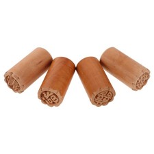 4 Pcs Dough Stamp Wooden