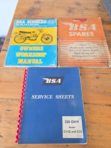 Bsa owners manual - manual, spares