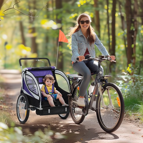 Kids bike trailer double seat - bike,