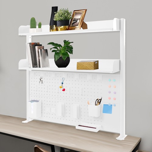 Clamp desk organizer shelf - on,